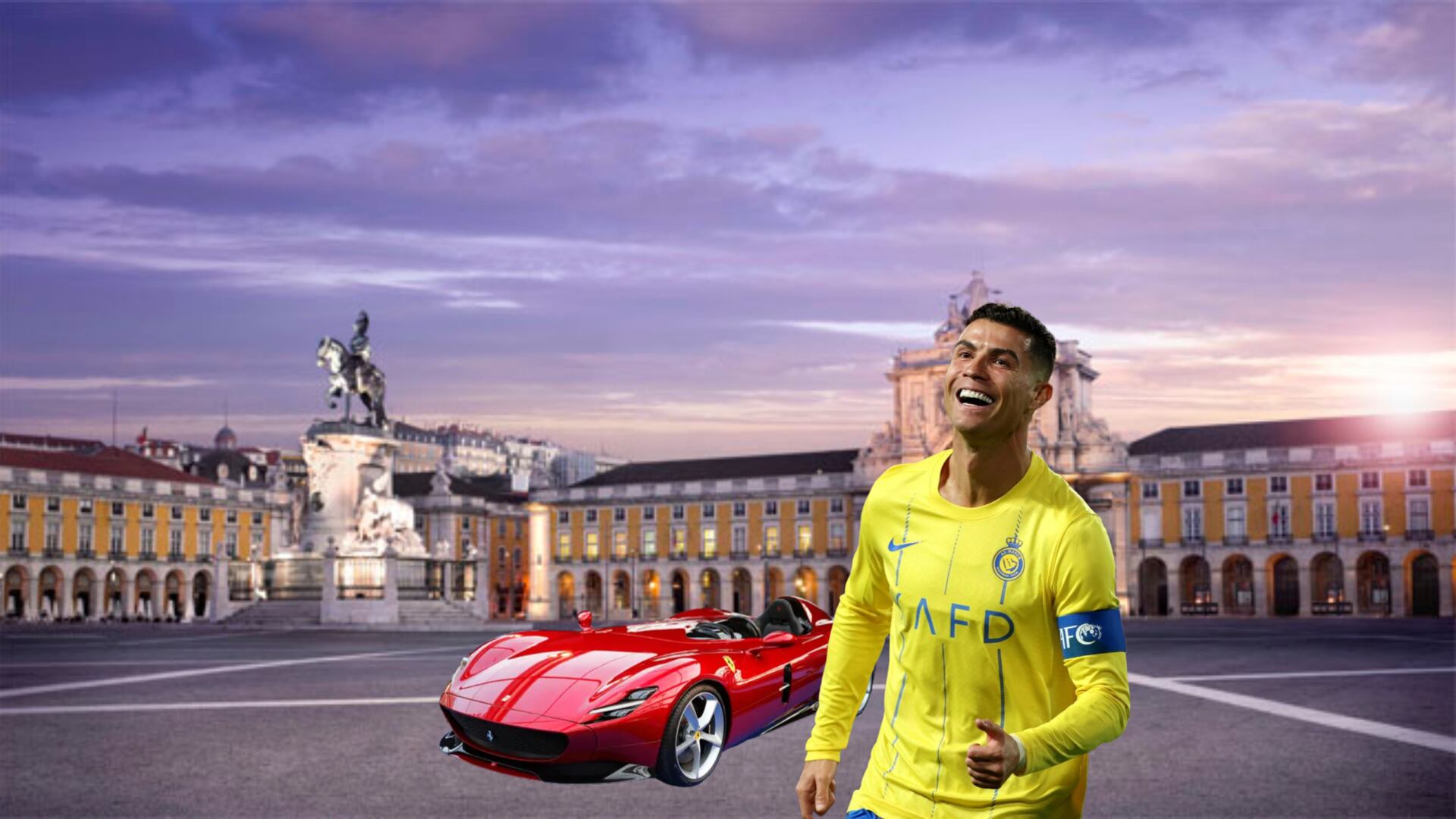 Cristiano Ronaldo flexes his new Ferrari in the streets of Lisboa worth millions