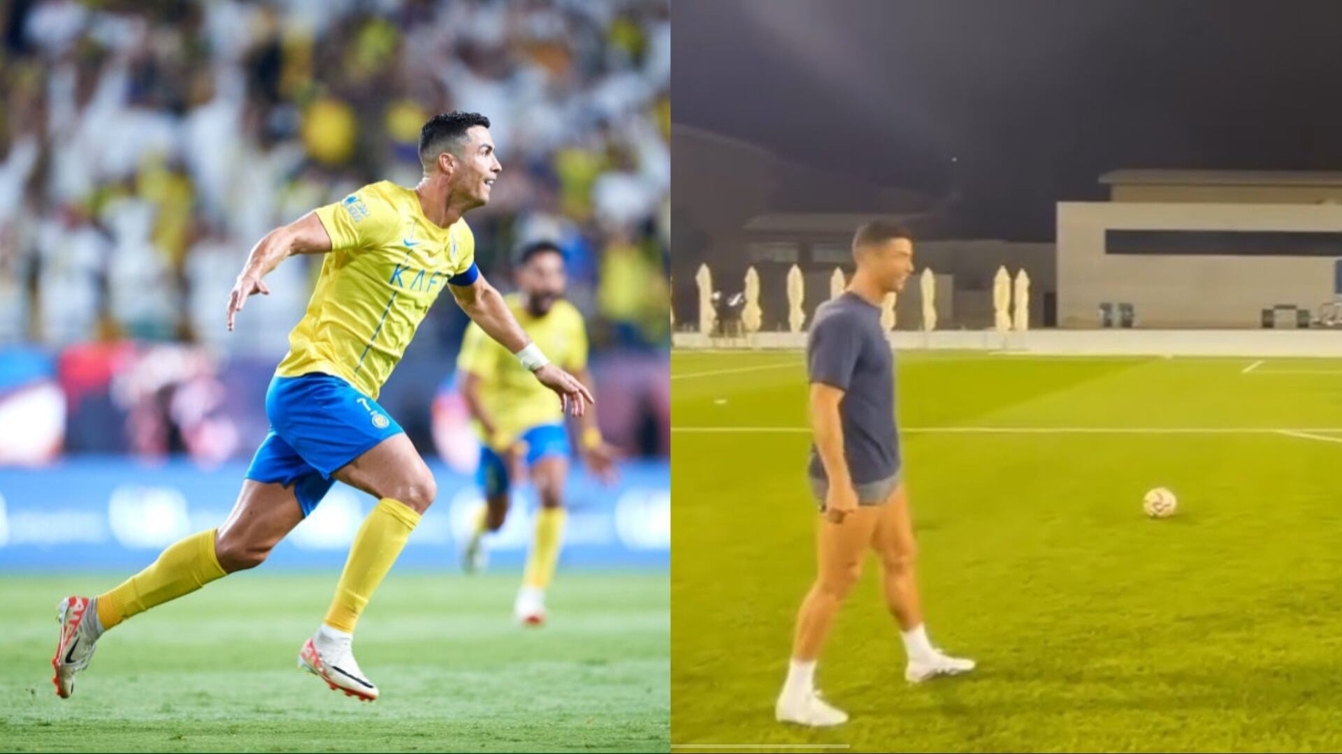 Cristiano Ronaldo recreates his son`s viral free-kick and gives him a lesson he won`t forget