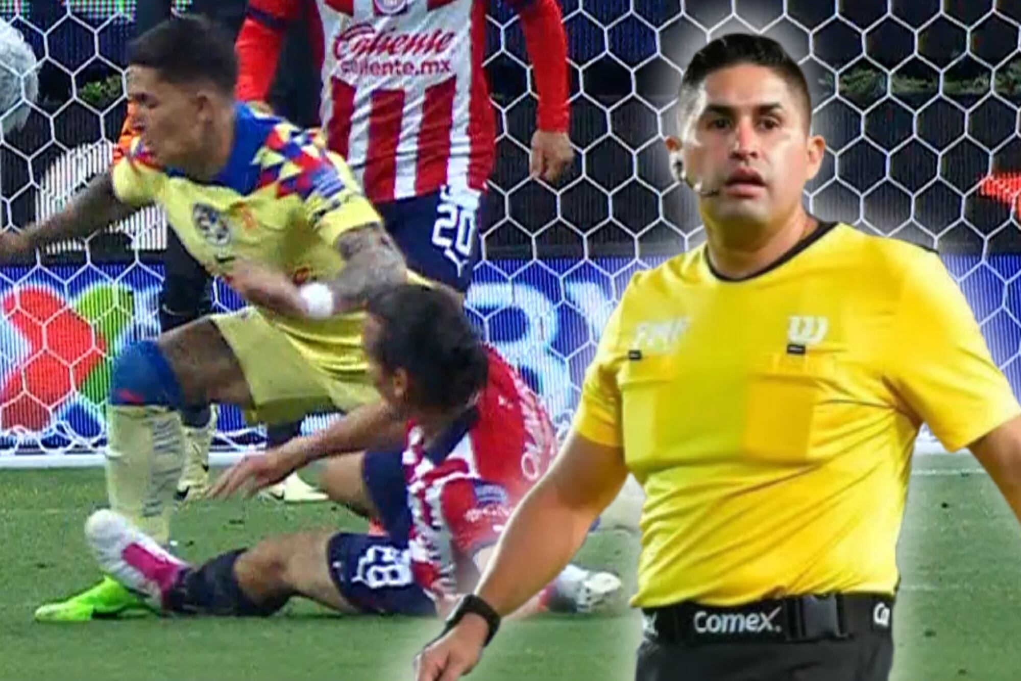 Apareció el peine, filtran el porqué Mejía no expulsó al Oso González en el Chivas vs. América