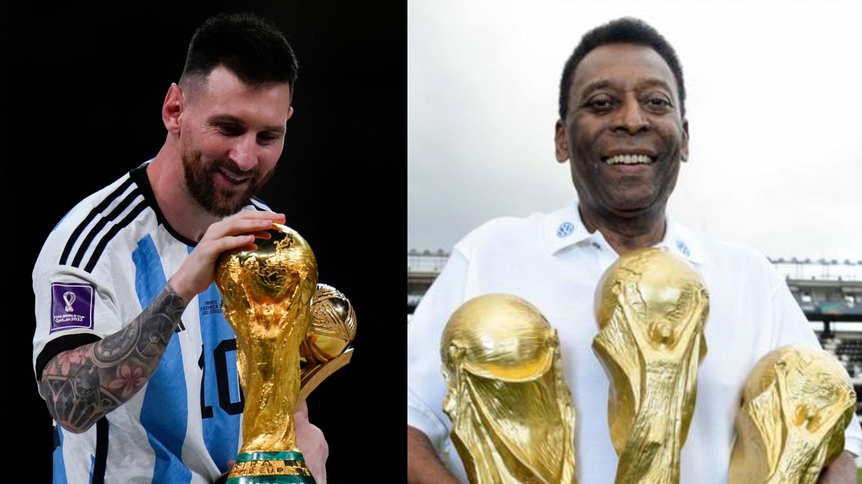 Pele's image that Lionel Messi was inspired by and repeated in Qatar