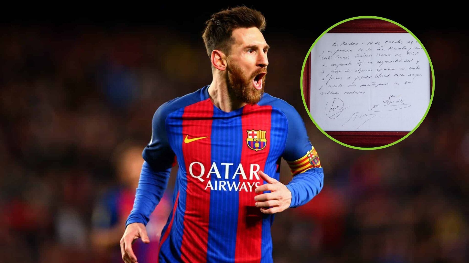 Hallaron la servilleta en la que Messi firmó contrato con Barça, mira cuánto costará