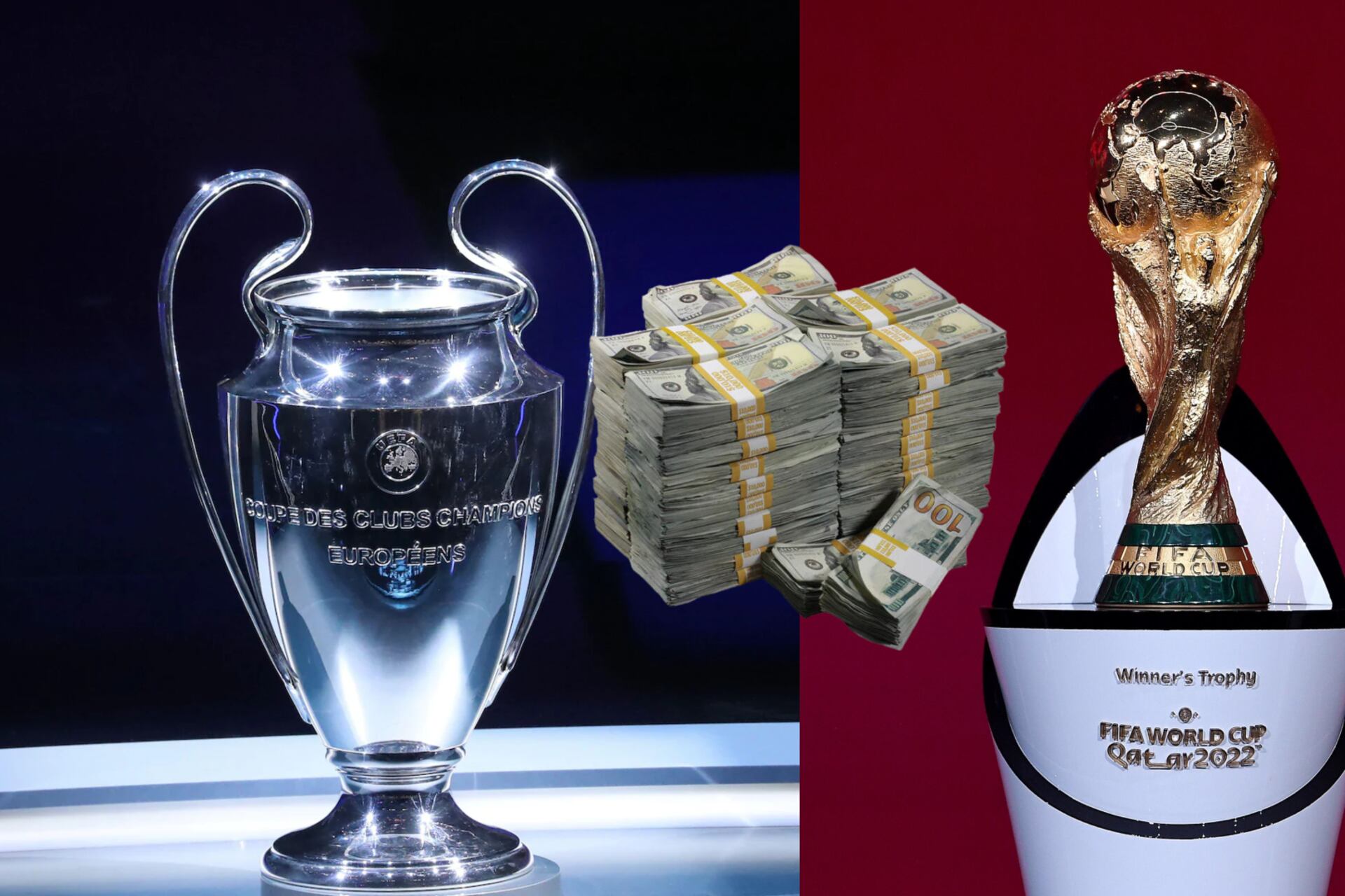 While the Champions League trophy is $15k, World Cup is worth the most