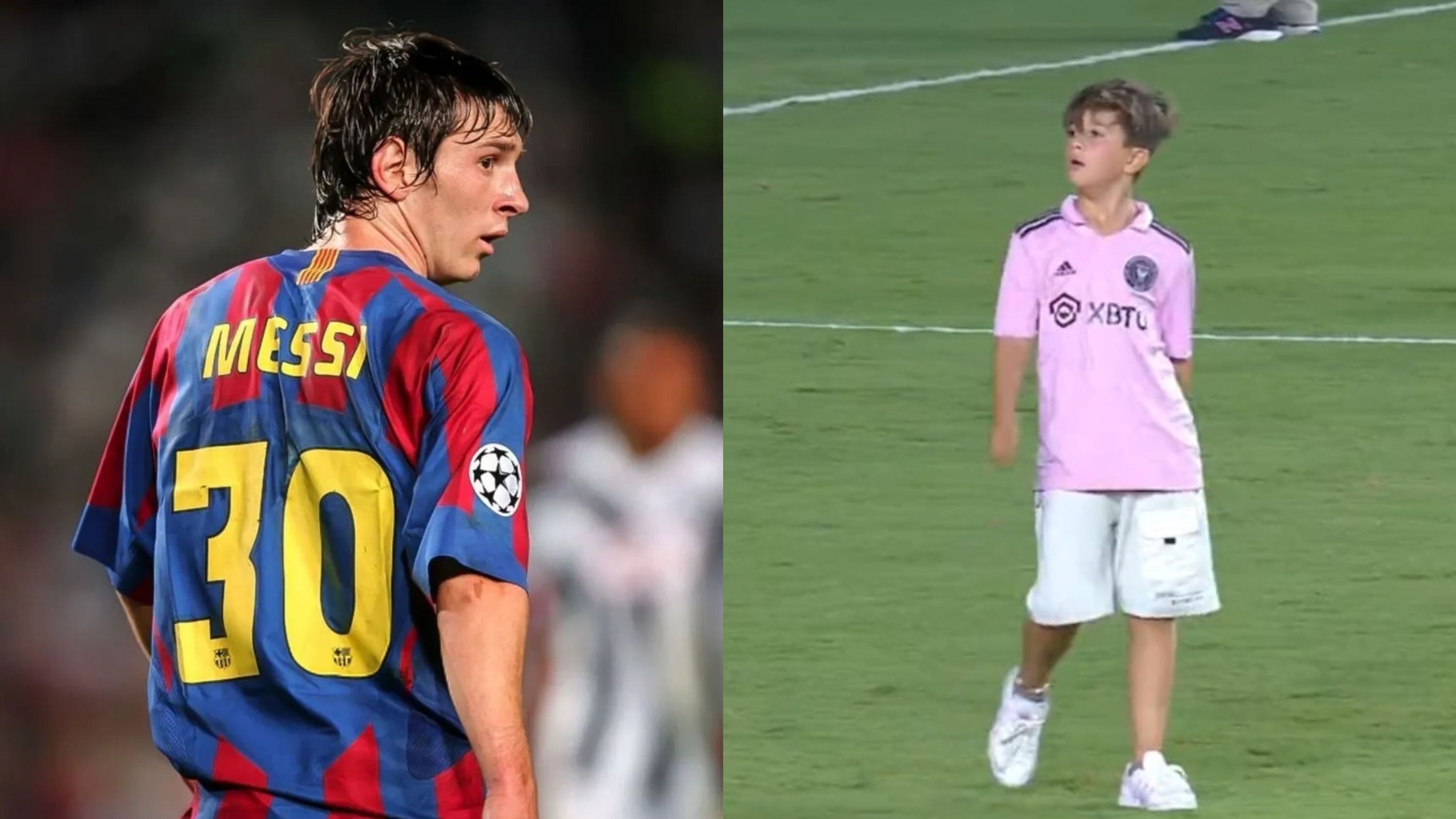While Messi began with the number 30, the number that Thiago Messi has in Inter Miami U12