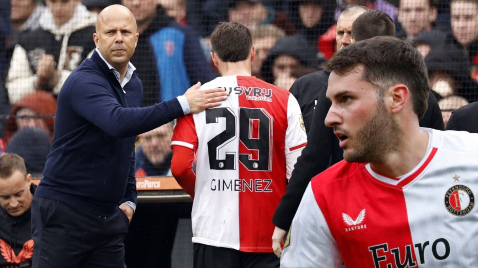 Mientras Lozano lo ignora en México, los elogios que recibe Giménez del DT del Feyenoord