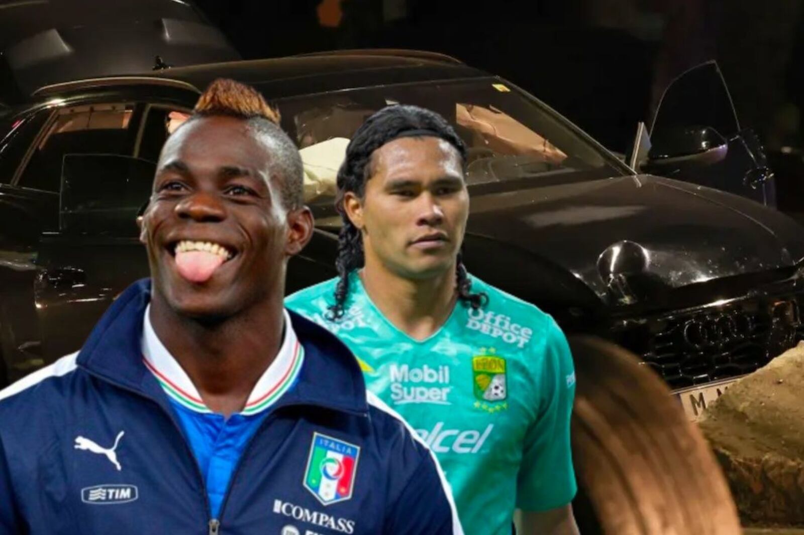 Mientras Balotelli estrelló un auto de 2 M, el costo del que chocó Gullit Peña