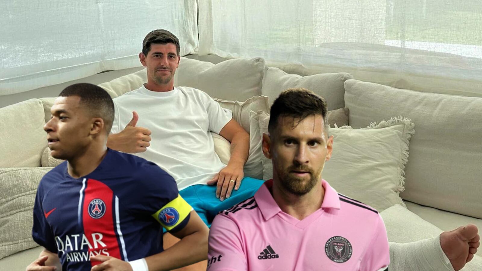Mientras está lesionado, Courtois rompió el silencio y eligió entre Messi y Mbappé 