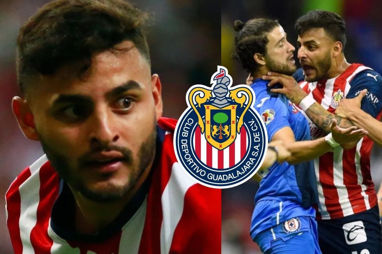 Vega and the player who scolds in Chivas against Cruz Azul