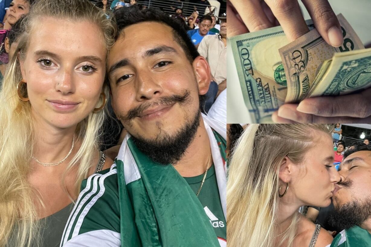 El dinero que pagó el paisano mexicano para invitar a la gringa y al fin darle un beso en el partido de la selección de México