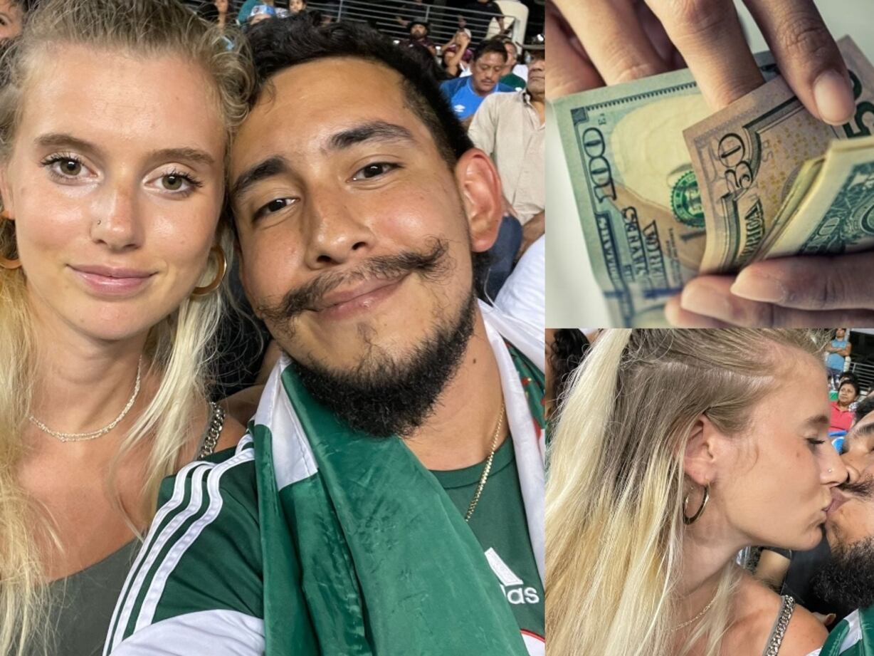 El dinero que pagó el paisano mexicano para invitar a la gringa y al fin darle un beso en el partido de la selección de México