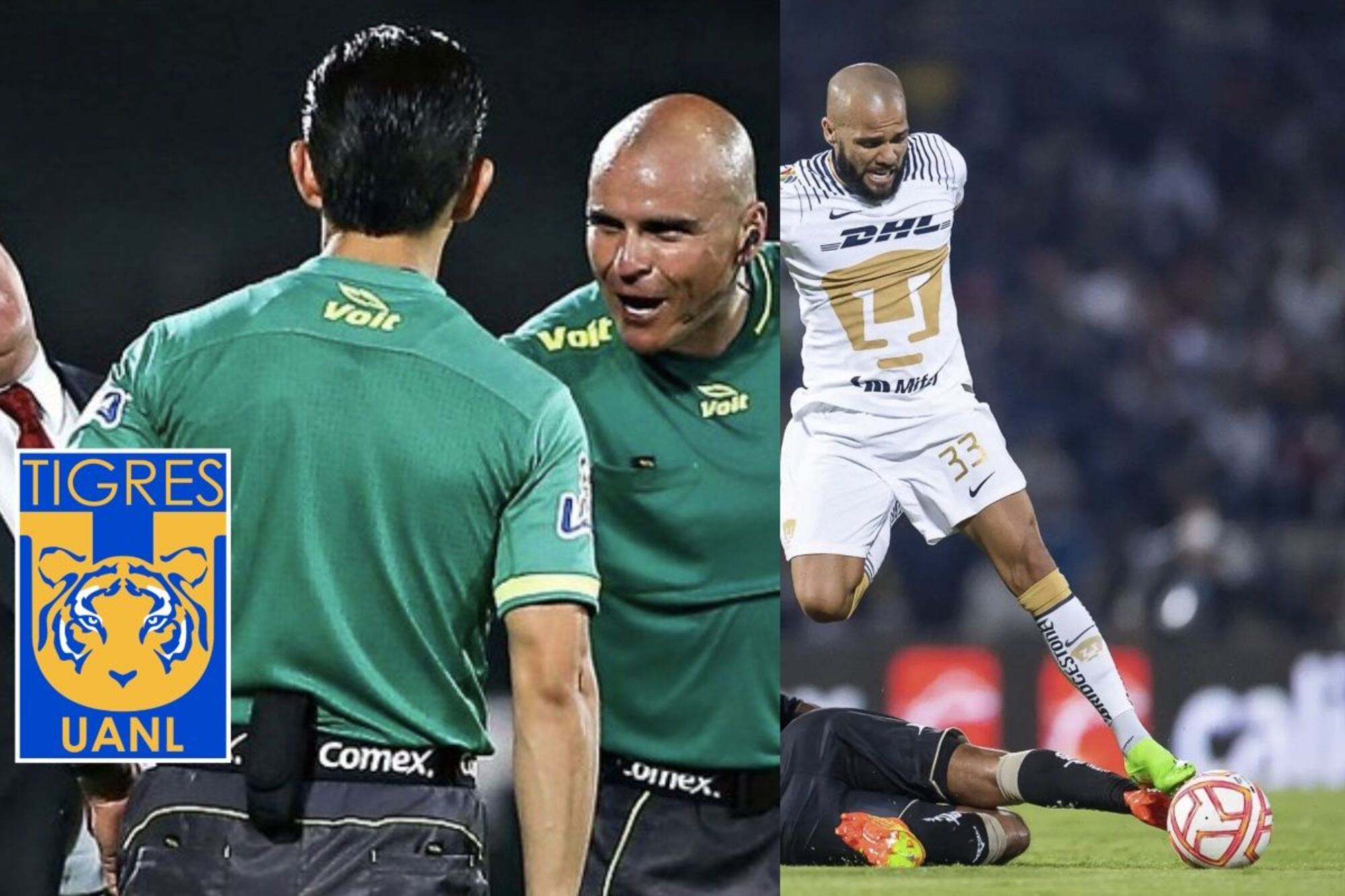 El árbitro que llamó "puñ..." a Miguel Herrera en Tigres, todo por Dani Alves
