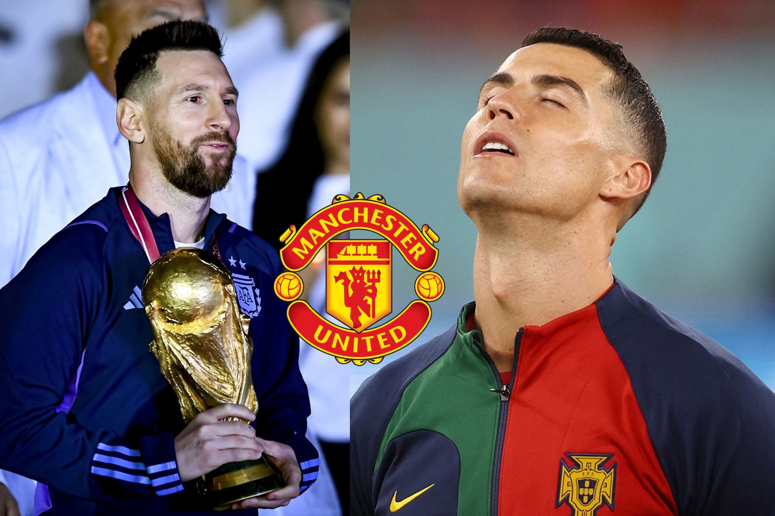 While Messi continues to celebrate, Man United players' reaction to seeing Ronaldo without a club